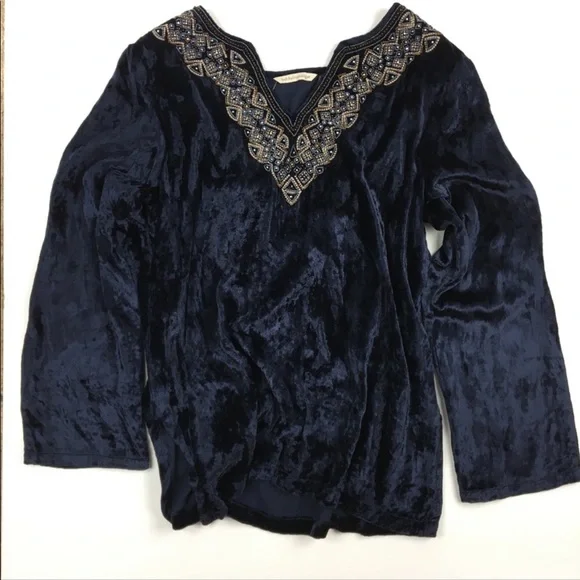 Soft Surroundings blue velvet tunic - Picture 5 of 16